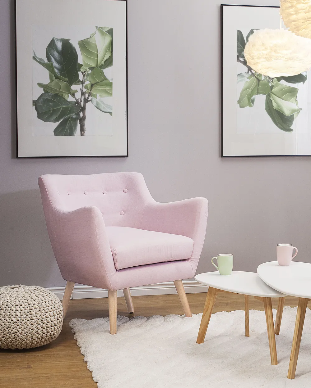 Fotel DRAMMEN Różowy