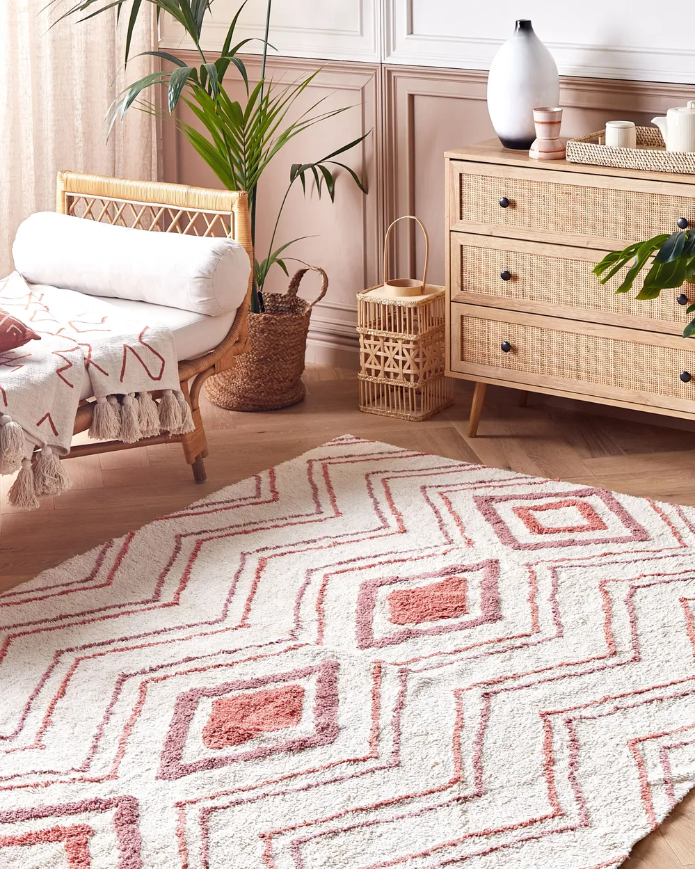 Tappeto KASTAMONU Beige 140 x 200 cm Cotone_1080784