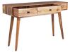Konzolový stolík z mangového dreva s 3 zásuvkami svetlé drevo KINSELLA_892048