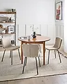 Conjunto de 4 sillas de comedor CALDWELL Tela Beige
