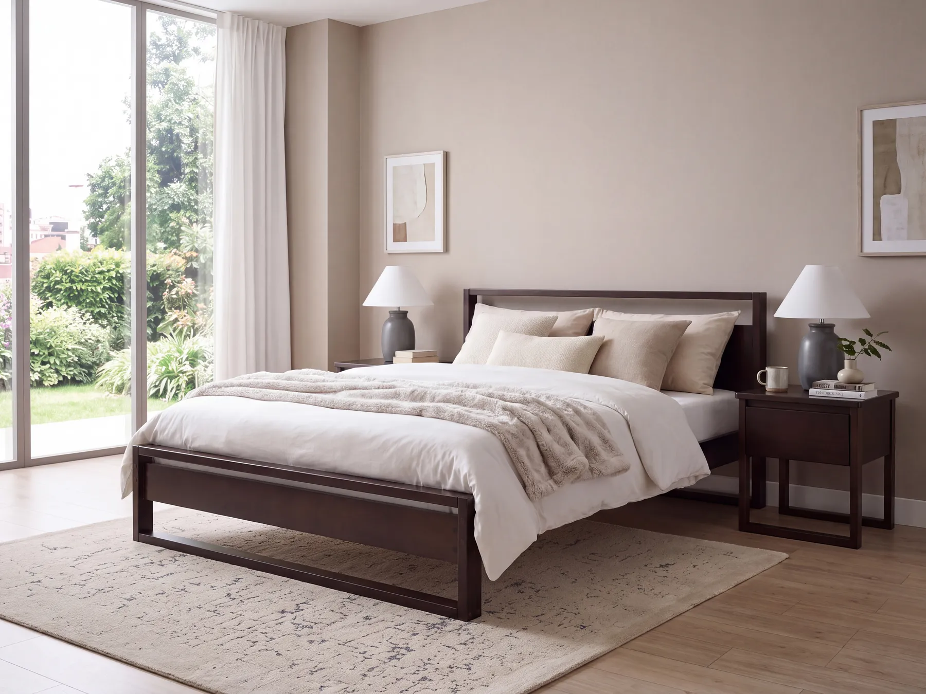 Bed Pine Wood GIULIA 160 x 200 cm (EU King Size) Dark Brown_743833