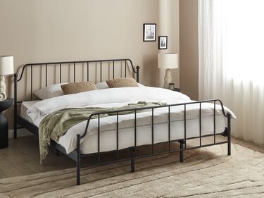 Metal EU Super King Size Bed Black MAURESSAC