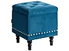 Pouf mit Stauraum LORETTO Samtstoff Dunkelblau