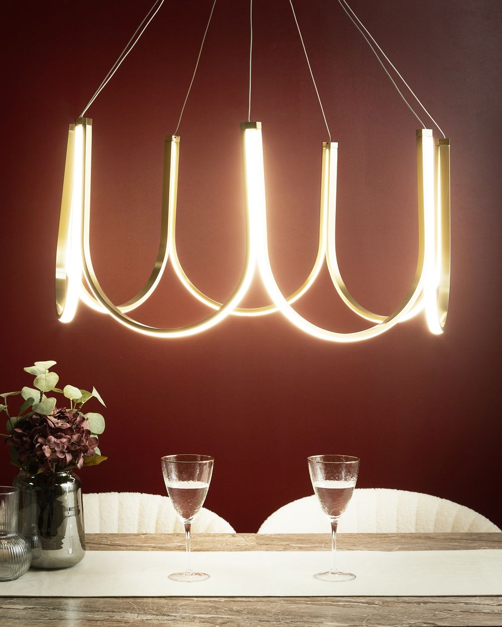Lampadario a LED PERQUENO Metallo Oro