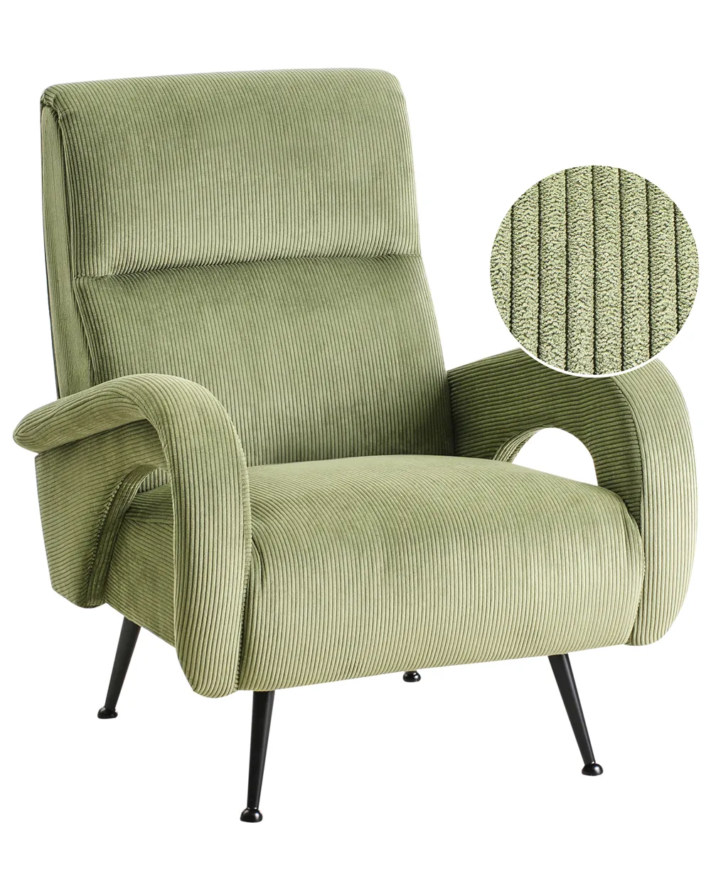 Fauteuil SVALOV Velours côtelé Vert