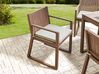 Zestaw ogrodowy stół i 8 krzeseł ciemne drewno z poduszkami beżowoszarymi SASSARI_921324
