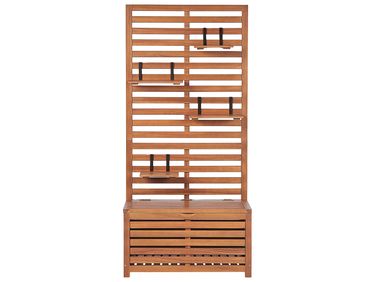 Banc de jardin avec étagère murale MATINO Acacia 80 cm 40 cm Marron