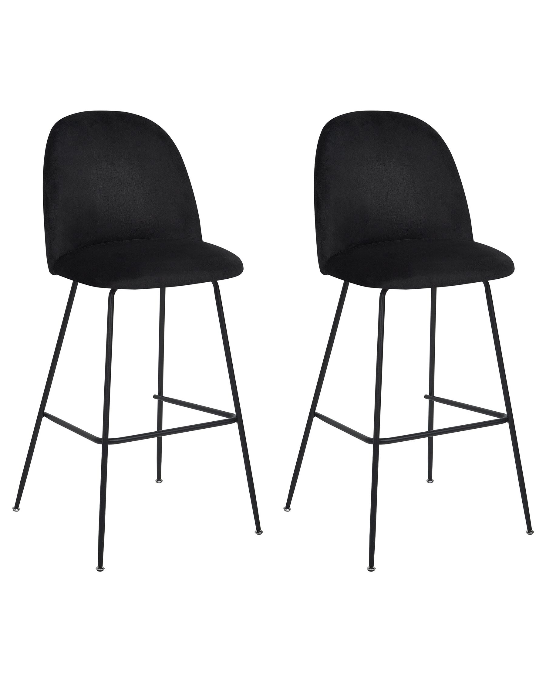 Sada 2 sametových barových židlí černé ARCOLA_902393