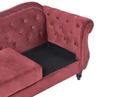 Living Room Set 5 Seater SKIEN Velvet Dark Red_743284