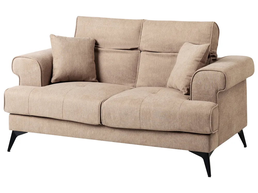 Sofa 2 Seater SKIVE Fabric Light Brown_946799