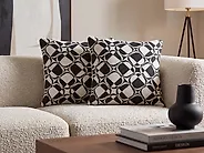 Set di 2 cuscini KOTURE 45 x 45 cm Cotone Nero/Bianco Trama geometrica_1179695