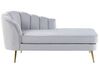 Left Hand Velvet Chaise Lounge Grey ALLIER_795619