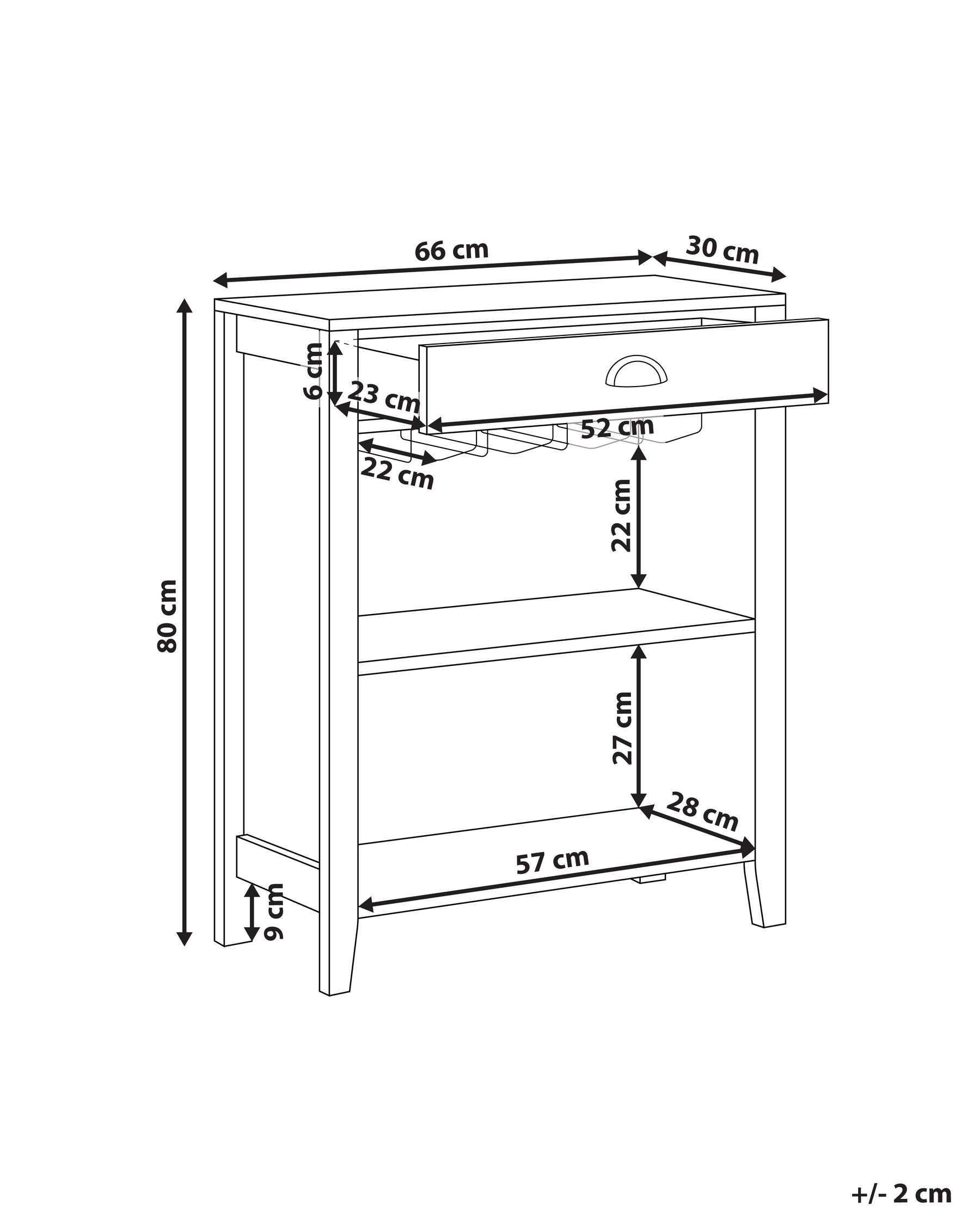 1 Drawer Sideboard Dark Wood WALKERSTON_948193