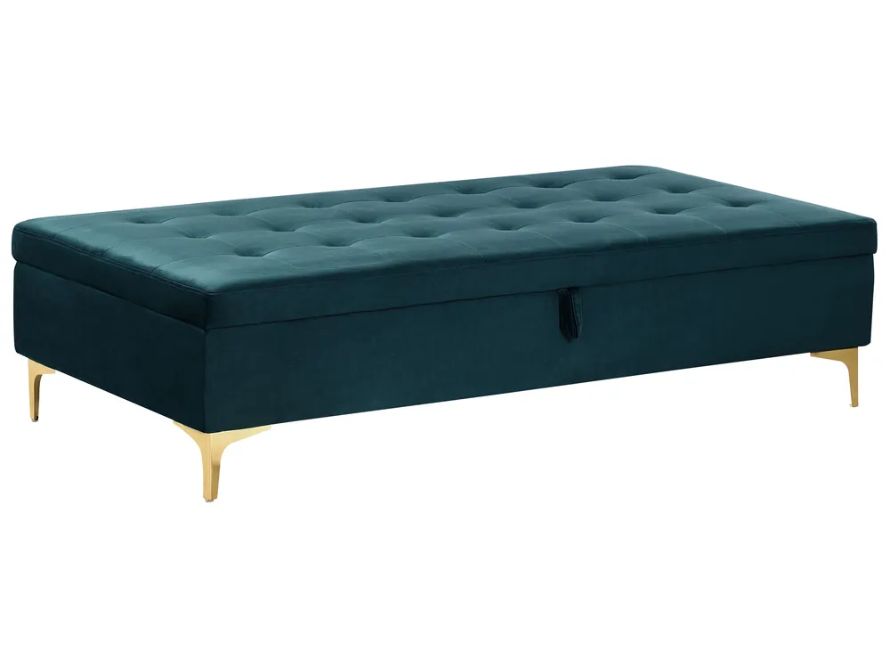 Storage Ottoman ABERDEEN Velvet Teal