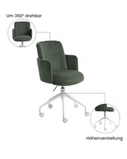 Bürostuhl DRYDEN Cord Dunkelgrün_1071067