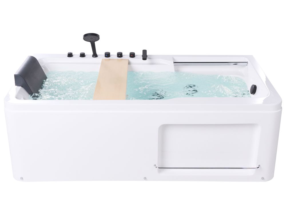 Wanna narożna z hydromasażem CAMALU 180 x 86 cm Biały