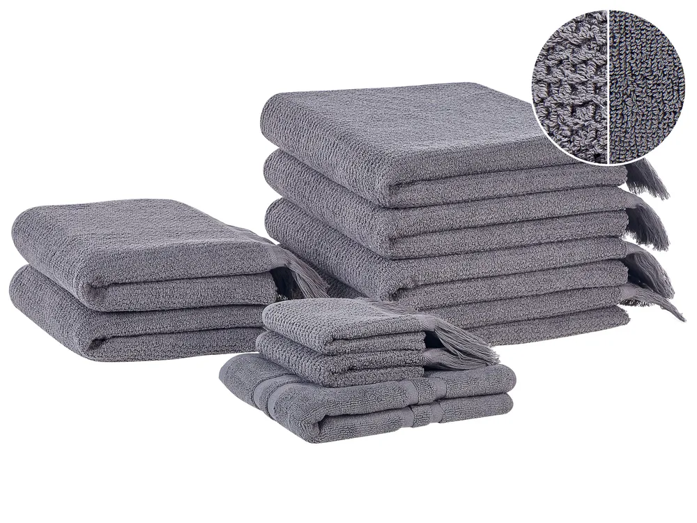 Lot de 9 serviettes ATAI Coton Beige