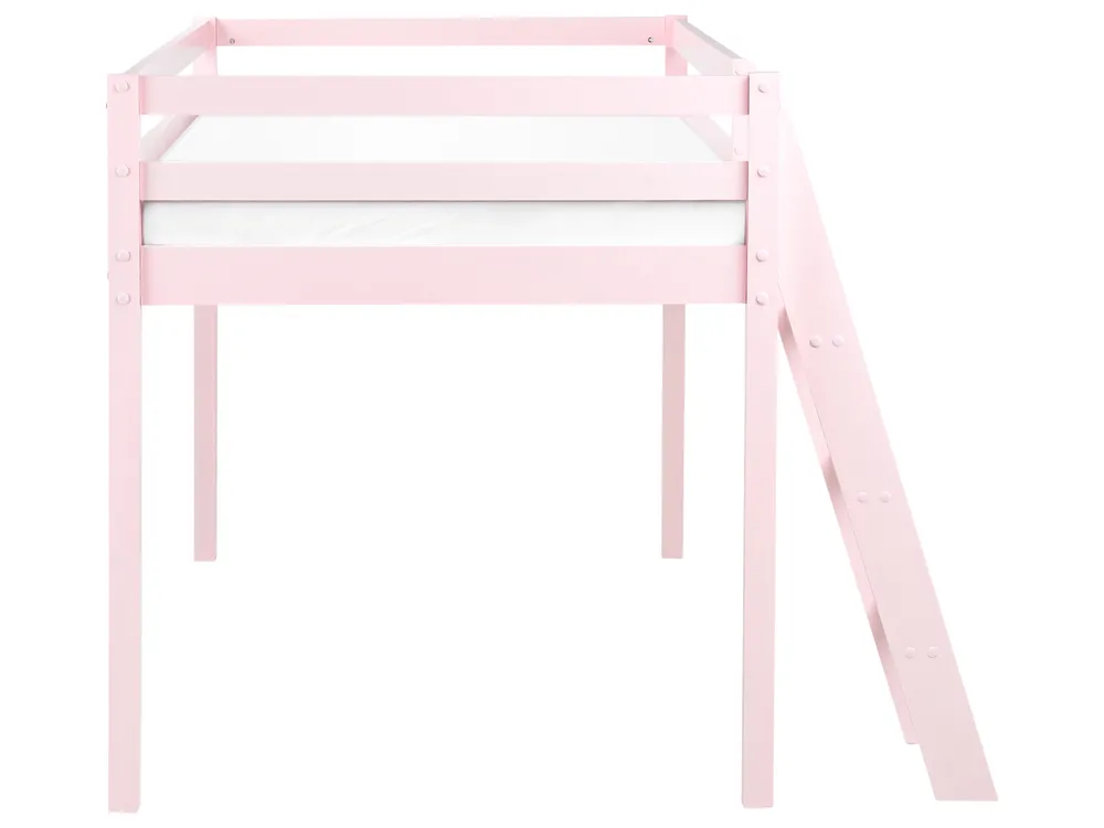 Mid Sleeper Bed Pine Wood ASCOUX 90 x 200 cm (EU Single) Pink_962471