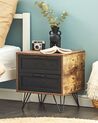 2 Drawer Bedside Table Dark Wood with Black ARKAN_826063