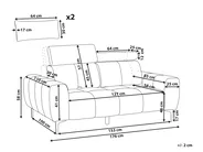 Sofa 2 Seater VEGAMO Fabric Light Beige_924882