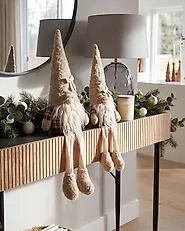 Kétdarabos karácsonyi dekoráció szett ILOMANTSI 35/38 cm Gnóm Bézs_1174042