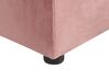 Rózsaszín bársony franciaágy ládával 160 x 200  cm NOYERS_774358