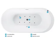 Bañera de hidromasaje independiente con LED NEVIS 170 x 80 cm Blanco_798735