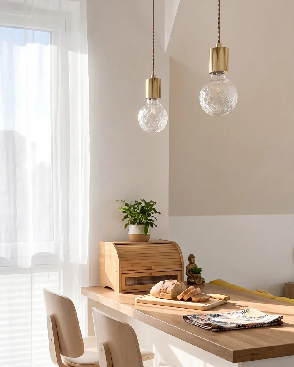 Lot de 2 lampes suspendues ANZA Verre Doré_1149289