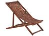 Ligstoel set van 2 acaciahout stof donkerhout/rood ANZIO_820035