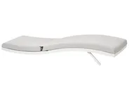 Set of 2 Sun Loungers with Cushions AMELIA Reclining Metal Light Grey_1027379