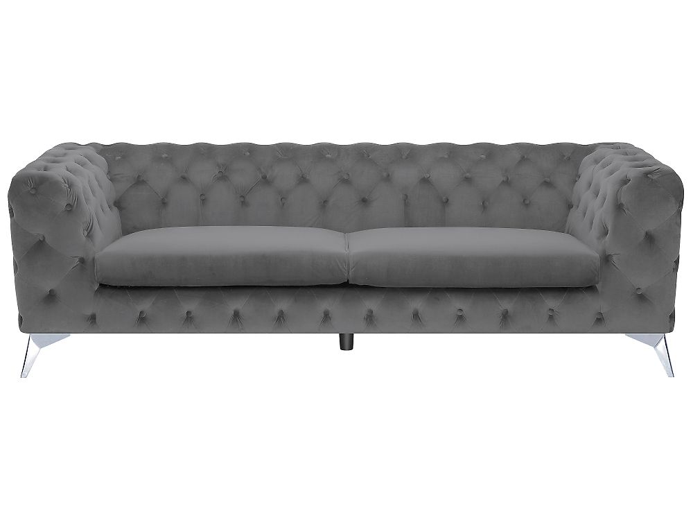 Sofa 3 Seater SOTRA Velvet Grey