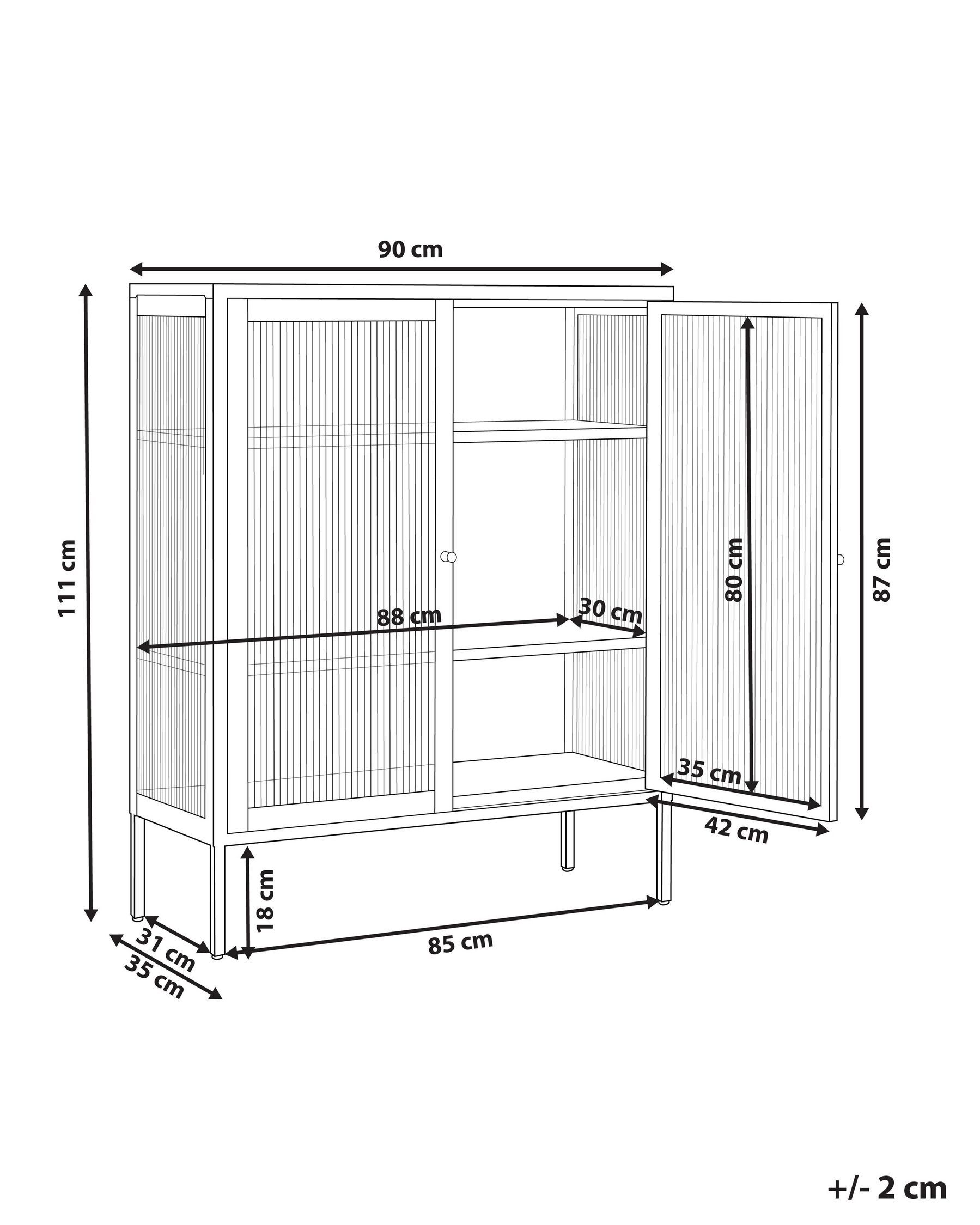 Steel Display Cabinet Black LERRYN_850443