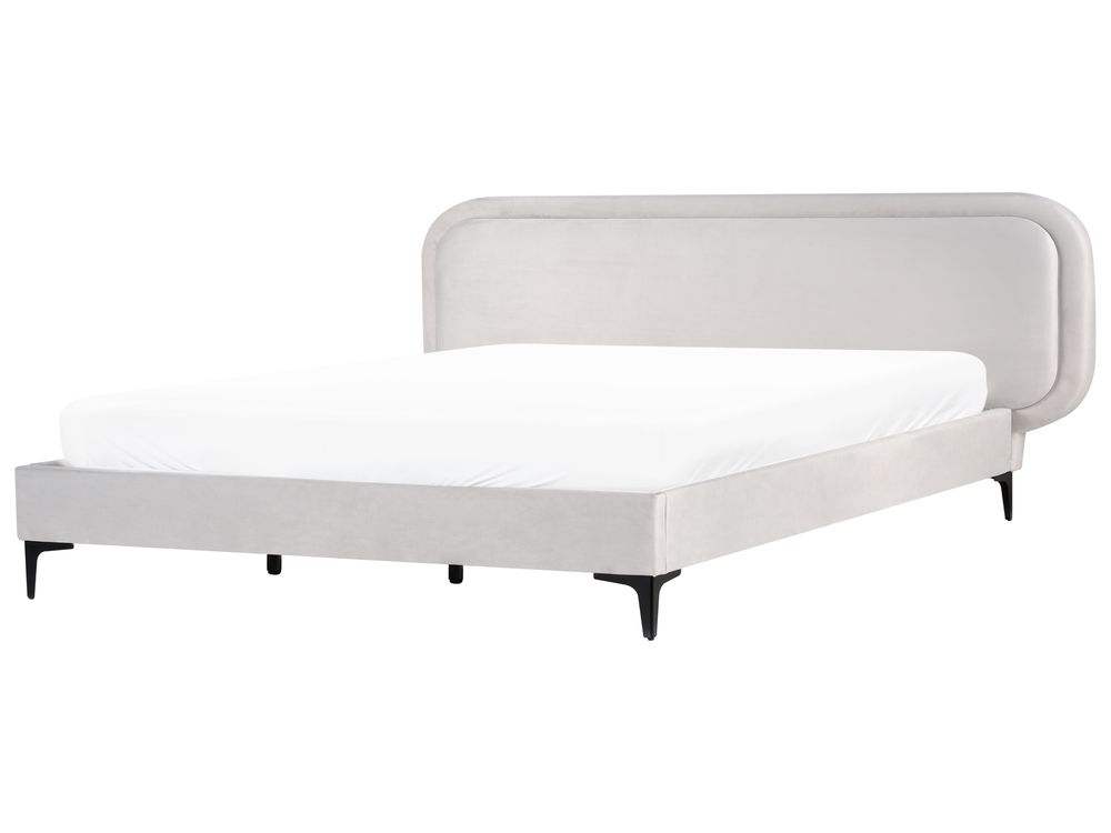 Posteľ Zamat SUZETTE 180 x 200 cm Svetlosivá