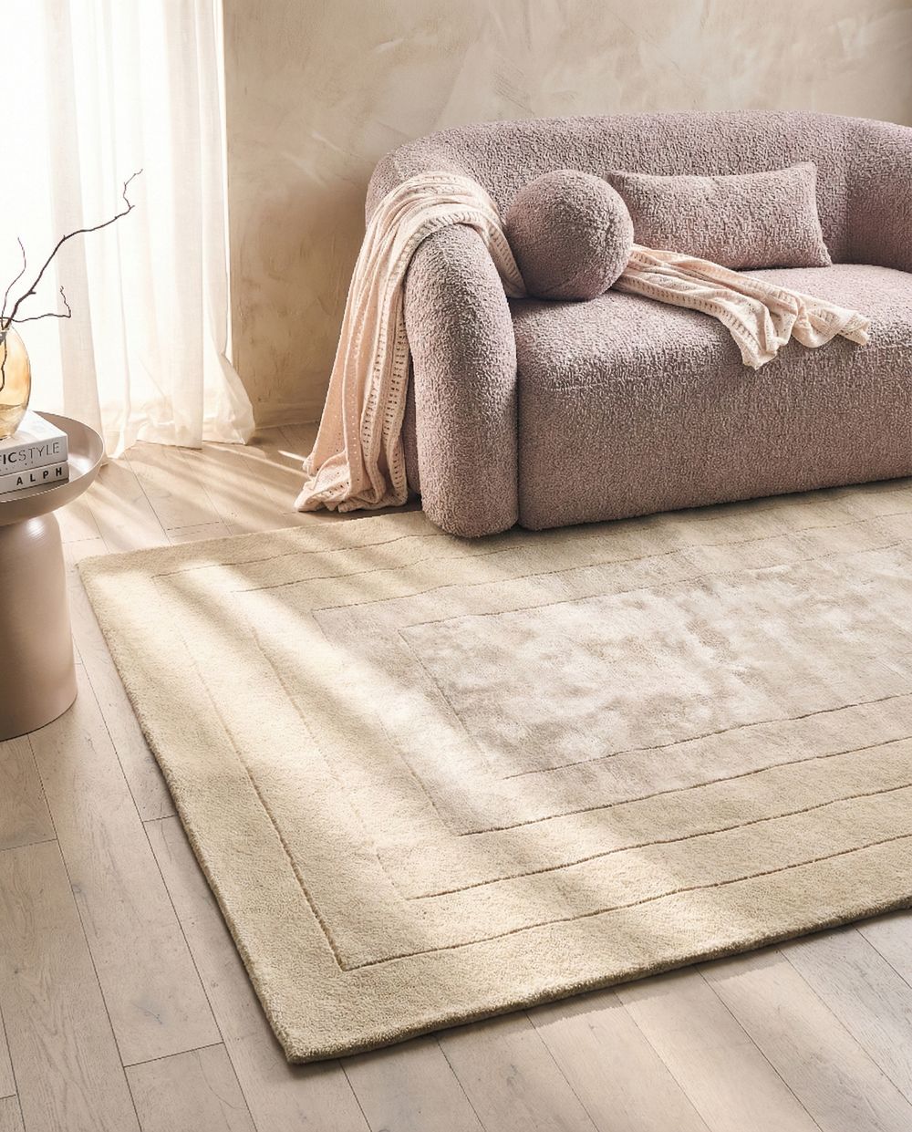 Rug AMADO Beige 160 x 230 cm Viscose