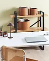 Set of 3 Baskets ARAM Faux Leather Brown