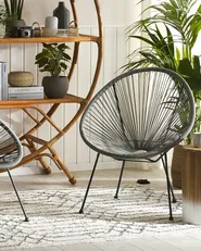 Set di 2 sedie da giardino ACAPULCO II Rattan sintetico (PE) Grigio scuro_795183