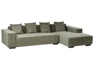 Corner Sofa 4 Seater LUNGO Corduroy Green Left Hand_962280