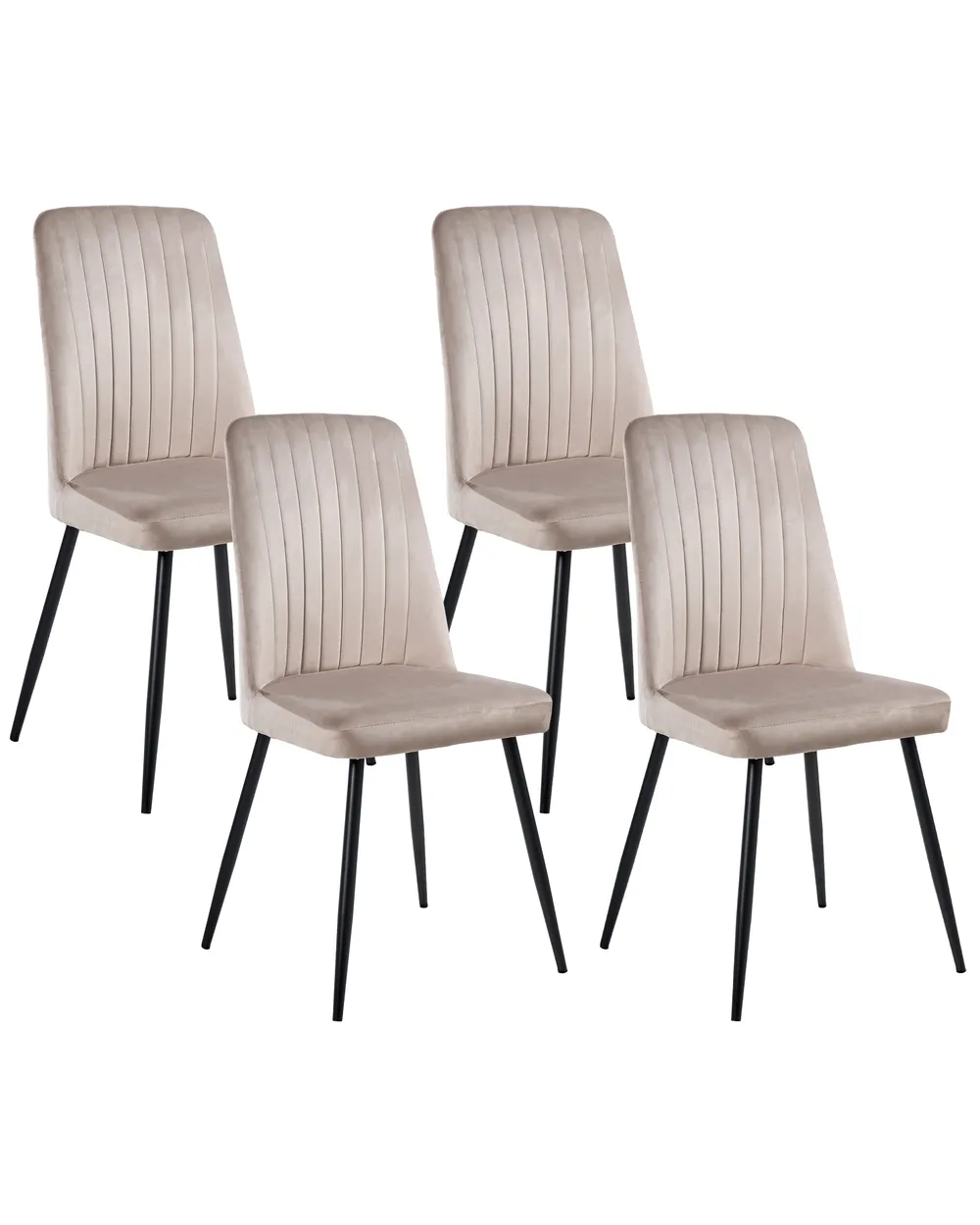 Set of Dining Chairs KIRBY Velvet Beige