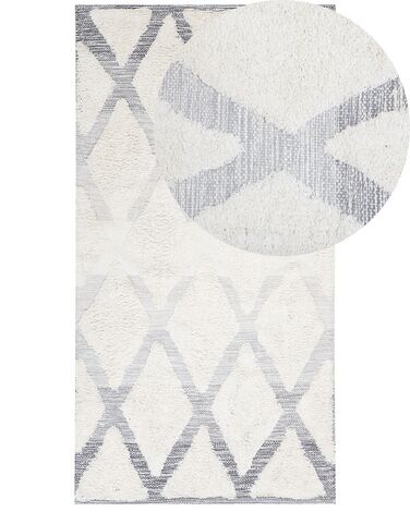 Teppich hellbeige / grau 80 x 150 cm geometrisches Muster Shaggy PENDIK