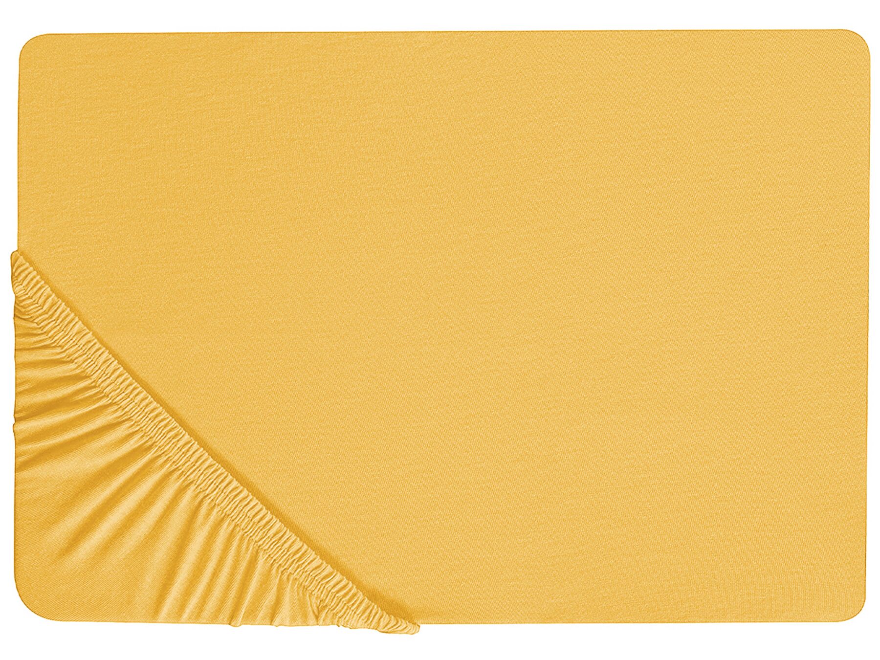 Cotton Fitted Sheet 140 x 200 cm Mustard JANBU_845286