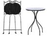 Balkonset Metall schwarz / blau 2 Stühle Tisch CAMPRENA_922450
