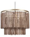 Lampe suspendue en bois de manguier foncé KAVERI_867754