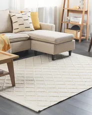 Rug ELLEK White 140 x 200 cm Wool_802976