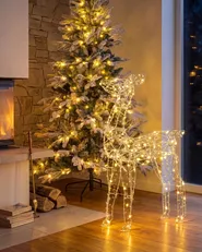 Outdoor Decoration LED HAFNIR 92 cm Roe Deer Silver_1082160