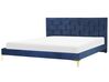 Zamatová posteľ 180 x 200 cm námornícka modrá LIMOUX_867271