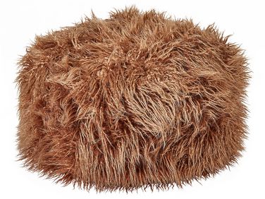 Faux Fur Pouffe Brown TUKKI