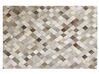 Kožený koberec 140 x 200 cm sivá/hnedá BANAZ_851055