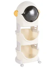 Játéktároló rendszerező BAWLEY Űrhajós 106 cm kerekekkel Világosbézs_1124090