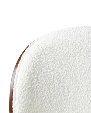 Sedia da scrivania MENESHA Bouclé Bianco_962871
