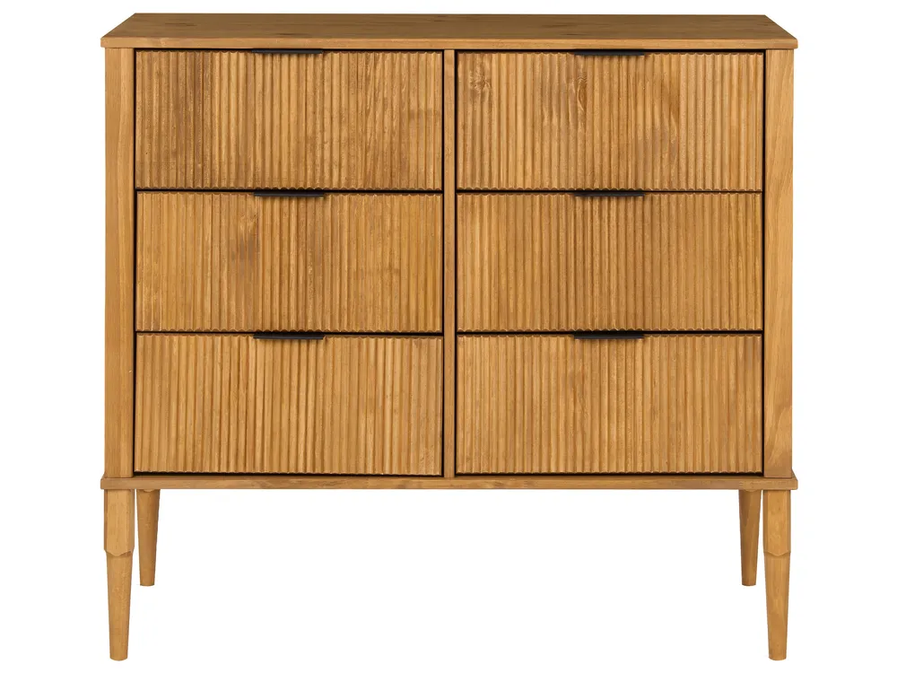 Schlafzimmer Set Kiefernholz FLAVIGNAC 140 x 200 cm Hellbraun_1118482